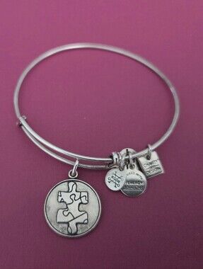 ALEX AND ANI Autism Awareness Puzzle Charm Bangle / Bracelet